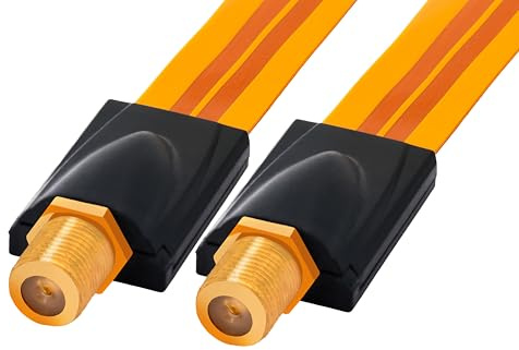 BIGtec 5 Stück Fensterdurchführung für SAT Kabel Tür Fenster Durchführung Kupplung SAT extrem flach 26cm