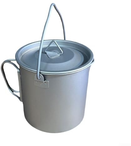 Eagle's Beak Ti Cup, capacidad de 750 ml, mango plegable, perfecto para aventuras al aire libre