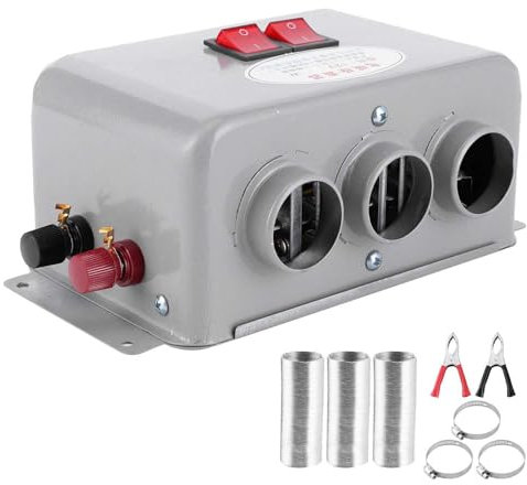 HINNVCL Kit de descongelador de parabrisas de coche de 12 V, 600 W-800 W, calentador de 3 agujeros, calentador de camión, calentador portátil de coche y desempañador para camión, vehículo, taxi en