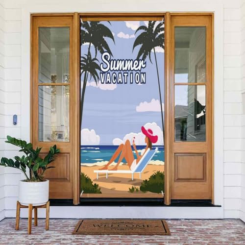 Sommerurlaubstürabdeckungen, dekoratives Zubehör, Sommer-Türabdeckung, bequeme Türabdeckung, dekoriertes Banner für den Außenbereich, Haus, Hof, Garten, Dekoration, 90 x 185 cm