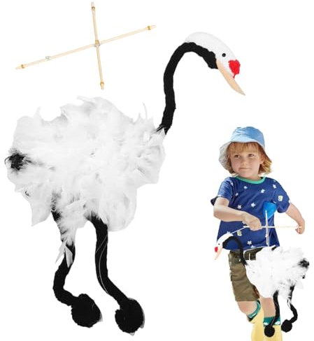 Crane Marionette Puppet, Streichpuppen - Weichkran handgefertigtes Pull Strings Puppe | Craft Dolls Interactive Spaß für Kinder Kinder Geburtstag und Urlaub