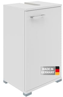 Fackelmann Easy Waschbeckenunterschrank 40 cm – Hochwertiger Badschrank in zeitlosem, weißem Design, stilvoll und platzsparend – Made in Germany, Weiß