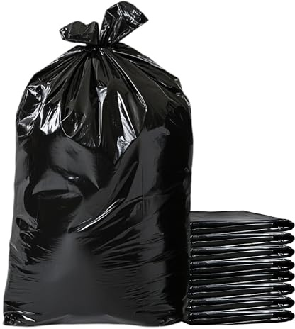90L schwarze Müllsäcke - Reißfeste Schwerlast-Abfallsäcke - Unparfümierte Polyethylen-Müllsäcke ideal für Haus, Garten und Gewerbe - 90 x 60 x 59 cm (50 Stück)