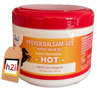 h2i Pferdebalsam Gel -HOT- | 1 x 500 ml | mit Arnika Rosmarinöl & Chillischotenextrakt | wohltuend pflegend & wärmend