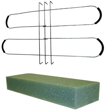 Gxdqxxd Portavaso per Lapide con Spugna Floreale, Robusto, in Ferro Cavo, Leggero, Adatto per Funerali E Cerimonie Commemorative, Sella Da 42 Cm
