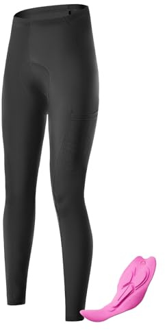 ROCKBROS Damen Fahrradhose Lang Gepolstert Elastisch Atmungsaktiv | Radlerhose Leggings, Sitzpolster, Schnelltrocknend, für Frauen, S