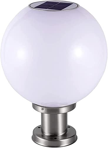 AYCDL Lampada da Terra Moderna A Colonna Sferica, Lampada Solare da Esterno con Paralume in Acrilico, Impermeabile, per Giardino, Villa, Corridoio, Strada, Luci Stig,Onecolor-43cm