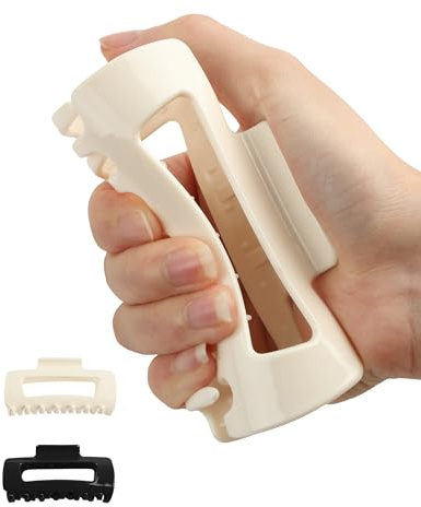 lulir Pinzas Pelo Mujer 2 Piezas, Soft Hair Clips, Pinzas Pelo Suave Antideslizante para Cabello Grueso Fino o Largo, Pinza Pelo Fuerte Sujeción,para Uso Diario/Oficina/Moda/Fiestas (Negro + Blanco)