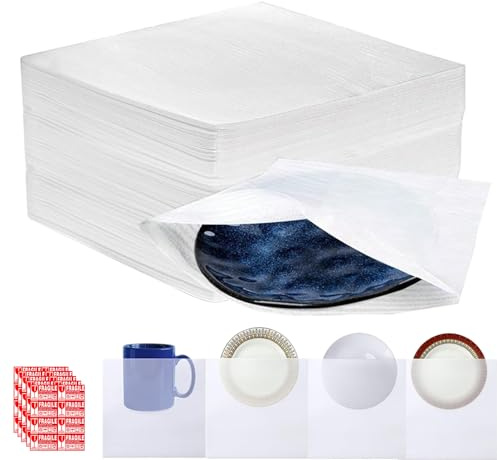 100 Stück Luftpolsterfolie Schaumstoffverpackung für Umzugskartons - Schaumfolie für Umzug, Lagerung, Geschirr, Gläser, und Weinflaschen (30x30cm)