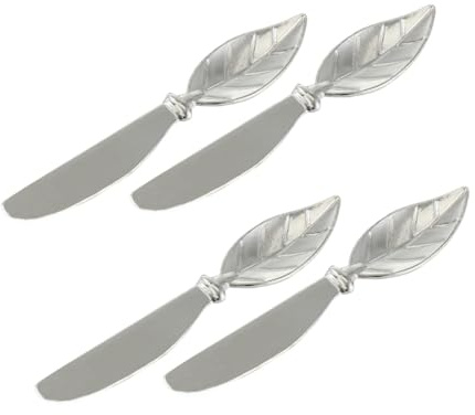 Cabilock 4 Pièces Lot de Couteaux à Beurre Alliage Zinc Design Élégant Épandeur Fromage et Confiture pour Mariage et Fête