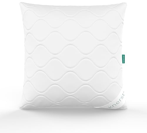 KNERST Kopfkissen 65x65 2er Set, Kissen Made in EU, 95° waschbar Polster | komfortables Schlafkissen, Allergiker geeignet, Ökotex, Polster atmungsaktiv, weich & formstabil, Füllkissen, Dekokissen