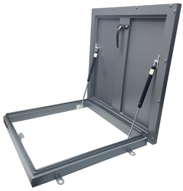 Roof Hatch Cover Aluminum Alloy Skylight Access Hatch Hydraulic Support Rod Attic Access Door with Handle for Home Warehouse Commercial(60 * 60cm)