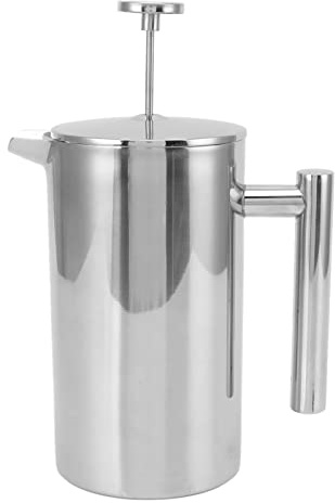 LMHHMIN a presión francesa, tetera de doble pared de acero inoxidable 304, prensa de café hecha a mano con pantalla de filtro (800ml)
