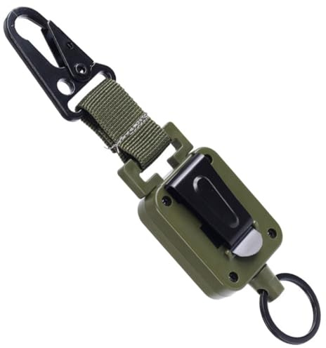 WRITWAA Einziehbare Hängeschnalle aus Metall und Kunststoff mit Starkem Draht für Sicheres Verstauen Beim Angeln und Outdoor Sport für Schlüssel und Rucksäcke