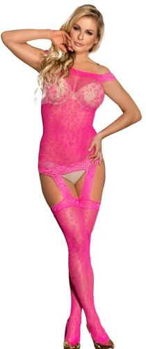 HHRFCS Nätstrumpor Helkropp Plus Size Babydoll Underkläder Sexig body Leopardmönstrad Bodystocking Ihåliga Stretchiga Tights Nattkläder för damer
