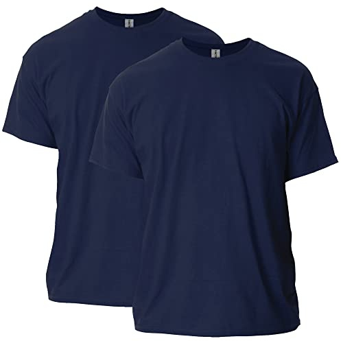 Gildan Adult Ultra Cotton T-Shirt, Style G2000, Multipack, Navy (2-Pack), Large