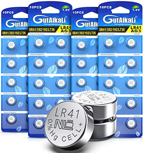 Blister 10 Knopfzellen-Batterien Tasten AG13 LR44 / LR1154 / 357, ohne Quecksilber AG3&LR41×40 Piles