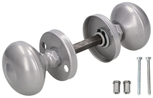 KOTARBAU® Jeu de poignées de porte rotatives type boule avec vis de montage - Argent, poignée sur rosace ronde, poignée