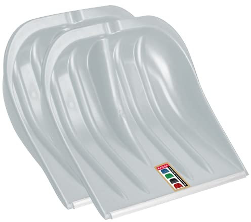 KADAX Pala de Nieve, 49 cm de Ancho, Pala de Nieve sin Mango, empujador de Nieve, removedor de Nieve, Pala de Nieve de plástico, Pala de Nieve (2, Plata con Borde de Chapa)