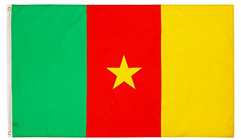 PHENO FLAGS Bandera de Camerún - Bandera camerunesa 90 x 150 cm - Bandera nacional resistente a la intemperie para asta - 100% poliéster