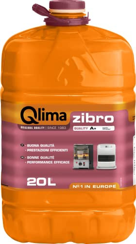QLIMA Zibro Öfen-Flüssigbrennstoff - 20 Liter - Qualität A+ - aus recycelbarem PET-Kanister, Treueprogramm, Orange