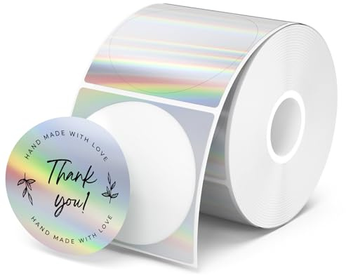 MUNBYN Etichette termiche laser 50 x 50 mm Confezione da 400 etichette rotonde Adesivi termici autoadesivi stampabili per logo Prezzo Indirizzo Adesivi di ringraziamento Impermeabili Personalizzati
