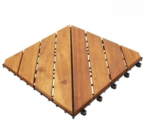 SKM Terrassenfliesen 20 STK. Weiß 30x30 cm Massivholz Akazie, Weight: 14.4 kg, 3114666