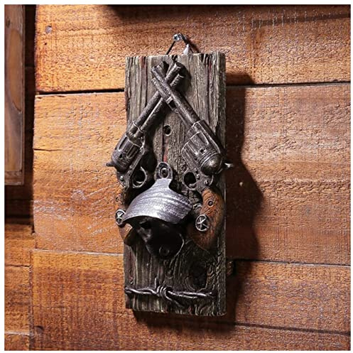 DUnLap Tire Bouchon Vintage de 8 Pouces Vintage Bier Occupateur Western Bar Mur Flaceur Ouvre-Bouteille Décoration Cintre Mural Peut Ouvrir Cadeau créatif Tire Bouchon Electrique
