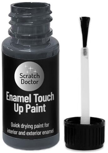 Scratch Doctor Enamel Touch Up Paint 15ml Easy and Quick Drying Suitable for Kitchen Appliances, Bathroom, Metal, Radiator, Fridge, Shower, Sink (Anthracite Grey)