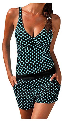 FGUUTYM Frauen Badeanzug Pushup Plus gepolsterte Badeanzüge für Frauen Stoppuhr Mit Armband (Dark Green, XL)