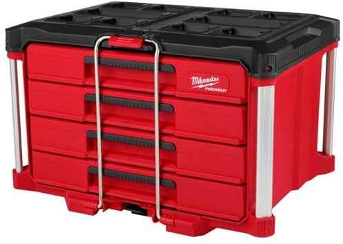 Milwaukee Packoutrade Werkzeugkoffer mit 4 Schubladen, elektrisch