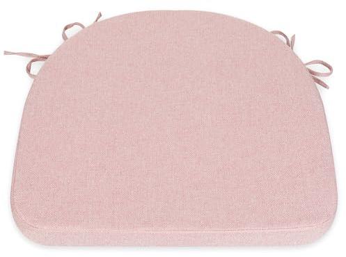 Comfortable Chair Cushion - 44x43x5cm Thick Foam Padding with Removable Cover and Secure Ties - Durable Seat Pad for Indoor/Outdoor Home, Patio, Garden - Portuguese Premium Fabric (Rose, Pack of 1)