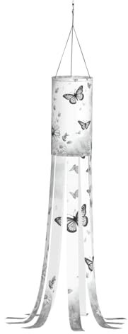 WCXTHGFA Windsack mit Schmetterlings-Gänseblümchen-Druck, vielseitig, charmante Outdoor-Dekoration für Herbst, Erntedankfest, Winter