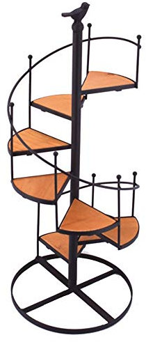 RTHFGHASV Support de Fleurs d'angle en métal pour escalier en colimaçon, étagères de Table pour intérieur et extérieur, Support de Fleurs pour Plantes, étagère pour intérieur et extérieur