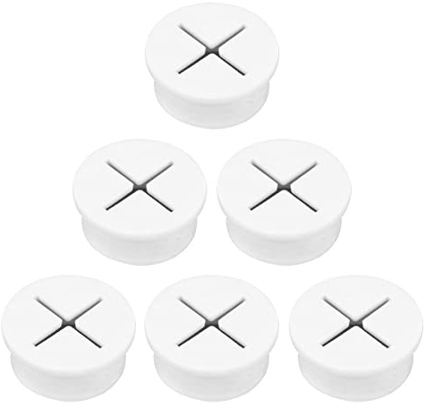 Lotsdonxia Kabeldurchführungs-Set, flexible Gummiabdeckungen für Drähte und Stecker, 25 mm, Kabelspulendichtungssortiment, Weiß, 6 Stück