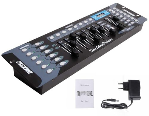 Gziztx DMX Controller DMX 512 Controller 192 Canali Dmx Console 240 Scenes per luci da palcoscenico, luci Moving Head, DJ, Disco, Club, Party (Tri-Colour)