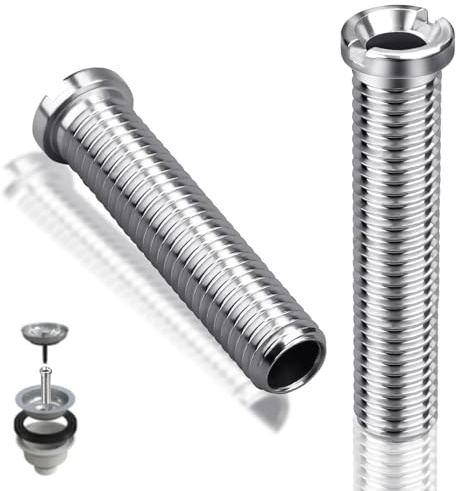SWTYExt 2pcs Hollow Screw Sink M12 x 70mm Stainless Steel for Valve Drains | Drain Strainer Ø 12mm, for Valve Drains, Kitchen Sink Basket Strainer, Drain Valve Accessories