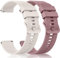 Pack 2 20mm Strap for Garmin Vivoactive 3/3 Music/Venu/Venu 2 Plus/sq/sq 2/Forerunner 245/645/55, Soft Silicone Watch Band Replacement for Garmin Vivomove HR/Vivoactive 5 (Starlight/Violet Smoke)