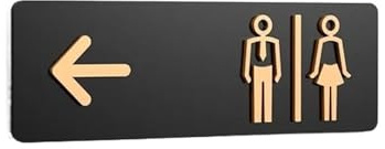 Toilettenschild, einfaches Badezimmer-Schild, für Männer und Frauen, WC, öffentliche Toilette, Führer, Index, Hotel links und rechts, WC-Aufforderung, Schild für Damen und Herren oder Badezimmer