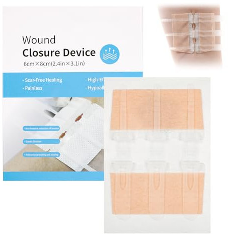 Wundverschlüsse Strips 1 Stück Wundnahtstreifen Klammerpflaster Notfall Wundverschluss Erste Hilfe Wundversorgung für Outdoor, Hautfarbe