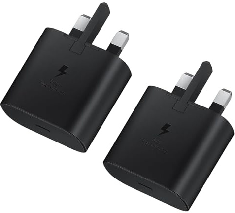 Samsung Fast Charger Plug 2Pack, USB C Samsung Charging Plug UK USBC Type C Charge For Galaxy S25 S24 S23 S22 S21 S20 A16 A15 A14 A17 A56 A55 A54 A53 A52 A50 A70 A17 A16 A15 A26 A25 A24 A23 A22