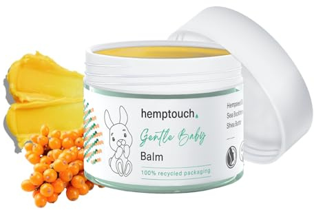 Hemptouch Sanfte Babypflege Balsam 50 ml mit Hanföl & Ringelblume | Mit Sanddorn & Sheabutter, schützt im Windelbereich und beruhigt zuverlässig gerötete und schuppige, empfindliche Babyhaut