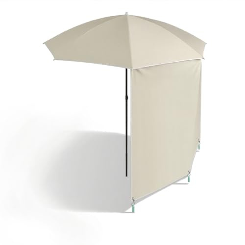 Ombrello da giardino rotondo da 190 cm, con parasole laterale, resistente ai raggi UV, pieghevole, per esterni, campeggio, barbecue, cortile e balcone