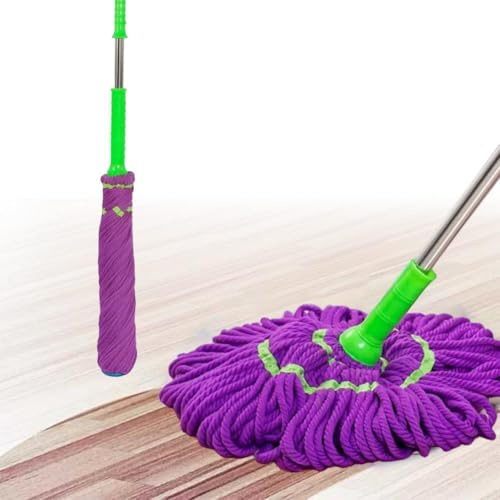 Trapeador giratorio ultra absorbente, limpieza de paredes y suelos redondos de 360 grados, microfibra T-wist autoescurrida para el hogar, secado rápido