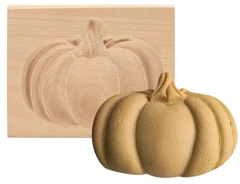 3D Holz Keksformen Plätzchenformen für Halloween Thanksgiving Weihnachten Ostern,Keksausstecher Ausstechformen Plätzchen Ausstecher Cookie Cutter, DIY Backformen Keksstempel (Kürbis)