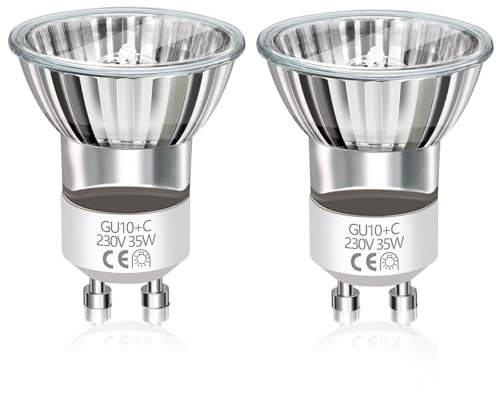 Caldarax Ampoule Lampe Lave Mini GU10 35W Dimmable, 230V MR11 Ampoules Spot, 420LM Blanc Chaud 2800K, Ampoule Réflecteur pour Lampe À Lave Chauffe-bougies, 35mm de Diamètre, Lot de 2