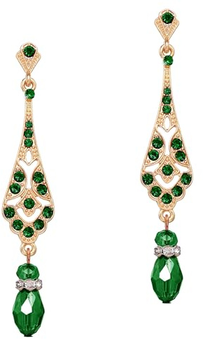 Coucoland 1920s Retro Stil Ohrringe Damen Perlen Dangle Ohrringe Inspiriert von Great Gatsby Damen Kostüm Accessoires