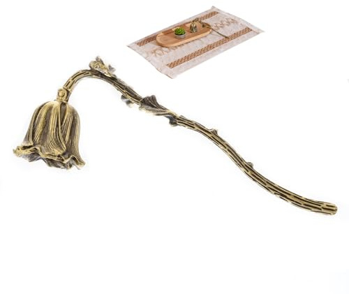 Lucklybestseller Handmade Enamel Candle Snuffer Metal Candle Extinguisher,Vintage Decorative Candle Wick Flame Extinguish Cover Tool,Candle Accessory Gift (Bronze)