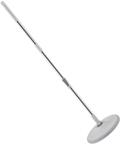 Garneck Balai Serpillière Rotatif 360° Séparateur D’Eaux Usées Manche Long Gris-Blanc Tête Ronde Absorbante pour Sols Parquet Carrelage Stratifié Nettoyage Sans Contact Accessoire