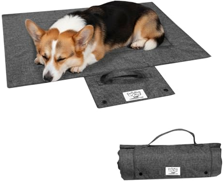 Bcuuozeeing Hundedecke für Unterwegs, Haustier Decke, Faltbare Hundedecke Outdoor, rutschfeste Reisedecke, Hundematte Auto, Wasserdicht Wendedecke für Hunde und Katzen (Grau S)
